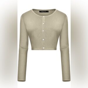 Urban CoCo Women's Long Sleeve Button Up Cropped Cardigan Size Medium